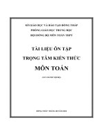 tài liệu ôn tập trọng tâm kiến thức môn toán