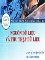 Tiểu luận môn phương pháp nghiên cứu khoa học Nguồn dữ liệu và thu thập dữ liệu
