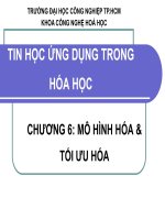 MÔ HÌNH HÓA và TỐI ưu HÓA