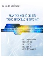 phân tích một số chỉ tiêu trong thuốc bảo vệ thực vật