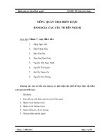 MÔN QUẢN TRỊ CHIẾN LƯỢC ĐÁNH GIÁ CÁC YẾU TỐ BÊN NGOÀI