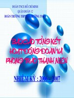 báo cáo tổng kết hoạt động đoàn và phòng trào thanh niên