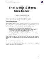 Trình tự thiết kế chương trình đầu tiên