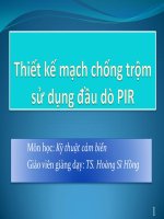 thiết kế mạch côống trộm sử dụng đầu dò pir