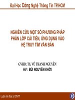 NGHIÊN CỨU MỘT SỐ PHƢƠNG PHÁP PHÂN LỚP CẢI TIẾN, ỨNG DỤNG VÀO HỆ TRUY TÌM VĂN BẢN