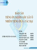 BÁO CÁO TIẾNG ỒN,NGUỒN GỐC GÂY Ô NHIỄM TIẾNG ỒN,VÀ TÁC HẠI