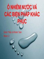 Ô NHIỄM NƯỚC VÀ CÁC BIỆN PHÁP KHẮC PHỤC