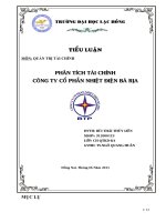 Tiểu luận môn quản trị tài chinh Phân tích tài chính công ty cổ phần nhiệt điện Bà Rịa