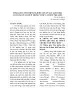 TỔNG QUAN TÌNH HÌNH NGHIÊN CỨU VỀ ANCYLOSTOMA CANINUM CỦA CHÓ Ở TRONG NƯỚC VÀ TRÊN THẾ GIỚI