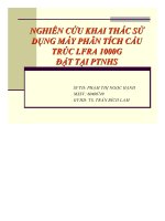 Nghiên cứu sử dụng máy phân tích cấu trúc lfra 1000g đặt tại ptnhs