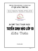 BỘ ĐỀ THI VÀO LỚP 10 môn toán
