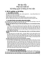 Phân tích thiết kế hệ thống quản lý thông tin thư viện