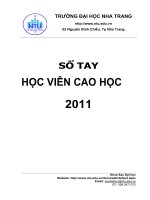 SỔ TAY HỌC VIÊN CAO HỌC 2011
