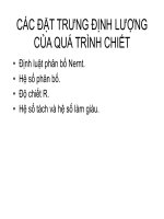 các đặc trưng định lượng của quá trình chiết