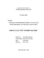 Đánh giá tình hình hoạt động và cung cấp nước sinh hoạt của nhà máy ngô sỹ liên