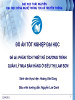 PHÂN TÍCH THIẾT KẾ CHƯƠNG TRÌNH QUẢN LÝ MUA BÁN HÀNG Ở SIÊU THỊ LAM SƠN