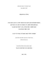 ỨNG DỤNG GIS VÀ VIỄN THÁM XÂY DỰNG BẢN ĐỒ BIẾN ĐỘNG QUỸ ĐẤT LÚA DO TÁC ĐỘNG CỦA BIẾN ĐỔI KHÍ HẬU TẠI HUYỆN PHÚ VANG, TỈNH THỪA THIÊN HUẾ GIAI ĐOẠN 2000 - 2010