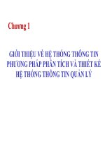 HỆ THỐNG THÔNG TIN PHƯƠNG PHÁP PHÂN TÍCH VÀ THIẾT KẾ HỆ THỐNG THÔNG TIN QUẢN LÝ