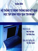 HỆ THỐNG TỰ ĐỘNG THÔNG BÁO KẾT QUẢ HỌC TẬP SINH VIÊN QUA TIN NHẮN