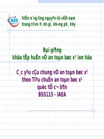 các yêu cầu chung về an toàn bức xạ theo tiêu chuẩn an toàn bức xạ quốc tế cơ bản bss115-iaea