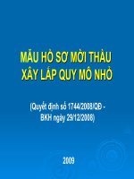 MẪU HỒ SƠ MỜI THẦU XÂY LẮP QUY MÔ NHỎ
