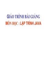 GIÁO TRÌNH BÀI GIẢNG MÔN HỌC  LẬP TRÌNH JAVA