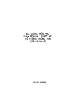 BÀI GIẢNG MÔN HỌC PHÂN TÍCH VÀ THIẾT KẾ HỆ THỐNG THÔNG TIN