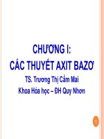 CÁC THUYẾT AXIT BAZƠ