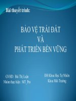BẢO VỆ TRÁI ĐẤT VÀ PHÁT TRIỂN BỀN VỮNG
