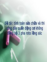 tính óoán sửa chữa và thi công dây quán động cơ không đồng bộ 3 pha rôt lồng sóc