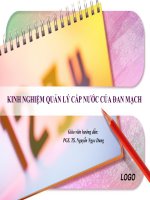 KINH NGHIỆM QUẢN LÝ CẤP NƯỚC CỦA ĐAN MẠCH