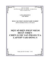 MỘT SỐ BIỆN PHÁP NHẰM HOÀN THIỆN CHIẾN LƯỢC SẢN PHẨM CỦA  LAPTOP VAIO DÒNG S