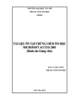 tuyển tập ôn thi chứng chỉ b tin học microsoft access 2003
