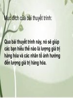 bài thuyết trình giá trị hàng hóa