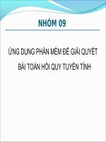 ỨNG DỤNG PHẦN MỀM ĐỂ GIẢI QUYẾT BÀI TOÁN HỒI QUY TUYẾN TÍNH