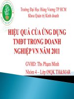 hiệu quả của ứng dụng  thương mại điện tử trong doanh nghiệp việt nam năm 2011
