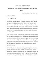 SKKN HOẠT ĐỘNG GIÁO DỤC NGOÀI GIỜ LÊN LỚP Ở TRƯỜNG THCS