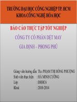 BÁO CÁO THỰC TẬP TỐT NGHIỆP CÔNG TY CỔ PHẦN DỆT MAY GIA ĐỊNH – PHONG PHÚ