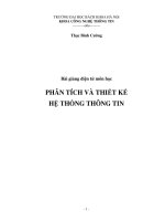 Bài giảng điện tử môn học PHÂN TÍCH VÀ THIẾT KẾ HỆ THỐNG THÔNG TIN