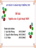 Đề tài  Nghiên cứu về giải thuật MD5