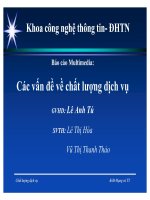 báo cáo  multimedia các vấn đề về chất lượng dịch vụ