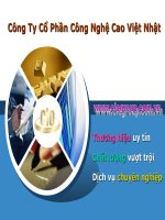 tìm hiểu Công Ty Cổ Phần Công Nghệ Cao Việt Nhật