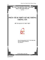 PHÂN TÍCH THIẾT KẾ HỆ THỐNG THÔNG TIN ĐỀ TÀI QUẢN LÝ THƯ VIỆN