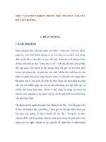 SKKN MỘT VÀI KINH NGHIỆM TRONG VIỆC TỔ CHỨC CHUYÊN ĐỀ CẤP TRƯỜNG