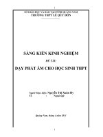 DẠY PHÁT ÂM CHO HỌC SINH THPT