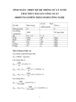 TÍNH TOÁN THIẾT KẾ HỆ THỐNG XỬ LÝ NƯỚC THẢI THỦY HẢI SẢN CÔNG XUẤT 1000M3NGÀYĐÊM THEO SƠ ĐỒ CÔNG NGHỆ