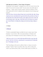 Học tiếng anh qua báo 8 dấu hiệu sớm của thai kỳ