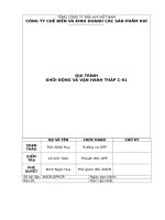 QUI TRÌNH KHỞI ĐỘNG VÀ VẬN HÀNH THÁP C-01