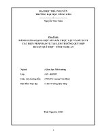 Đánh giá đa dạng một số loài thực vật và đề xuất các biện pháp bảo vệ tại lâm trường qùy hợp  huyện qùy hợp  tỉnh nghệ an