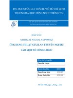 BÁO CÁO ARTIFICAL NEURAL NETWORKS ỨNG DỤNG THUẬT GIẢI LAN TRUYỀN NGƢỢC VÀO MỘT SỐ CỔNG LOGIC